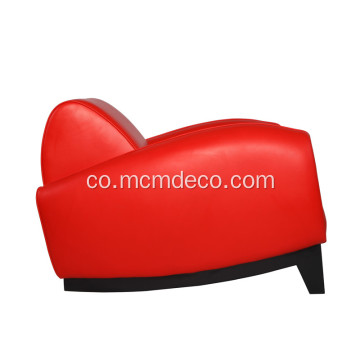 Chaise longue rouge en cuir Bugatti Franz Romero